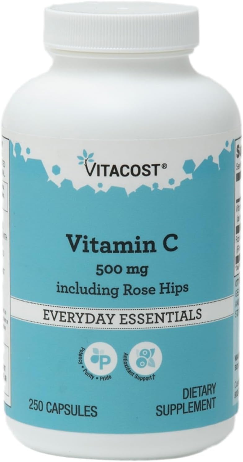 Vitacost Vitamin C with Rose Hips, 250 Capsules