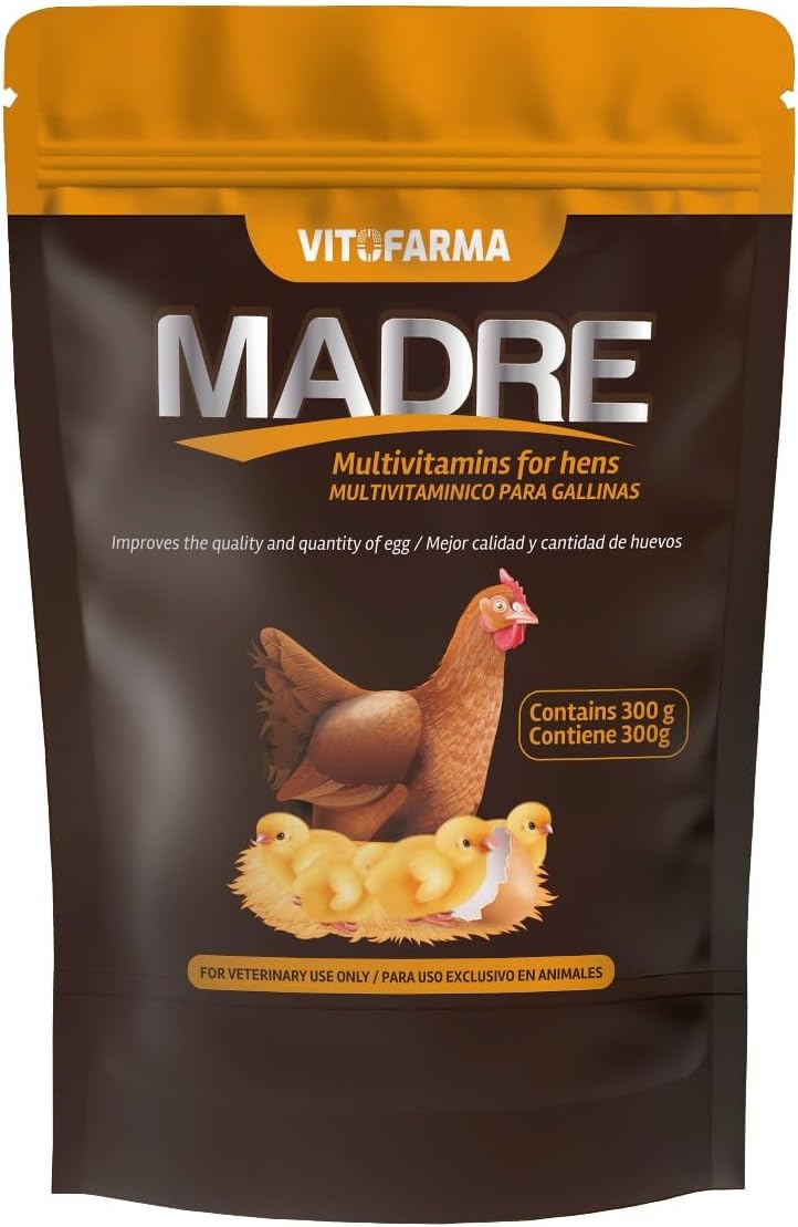 Madre Vitamina para Gallinas y Gallos - Producción Saludable de Huevos y Fertilidad, 240 g