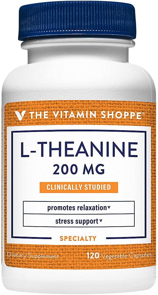 The Vitamin Shoppe L-Teanina 200mg - Aminoácido del Té Verde para Calma y Relajación (60 Cápsulas)