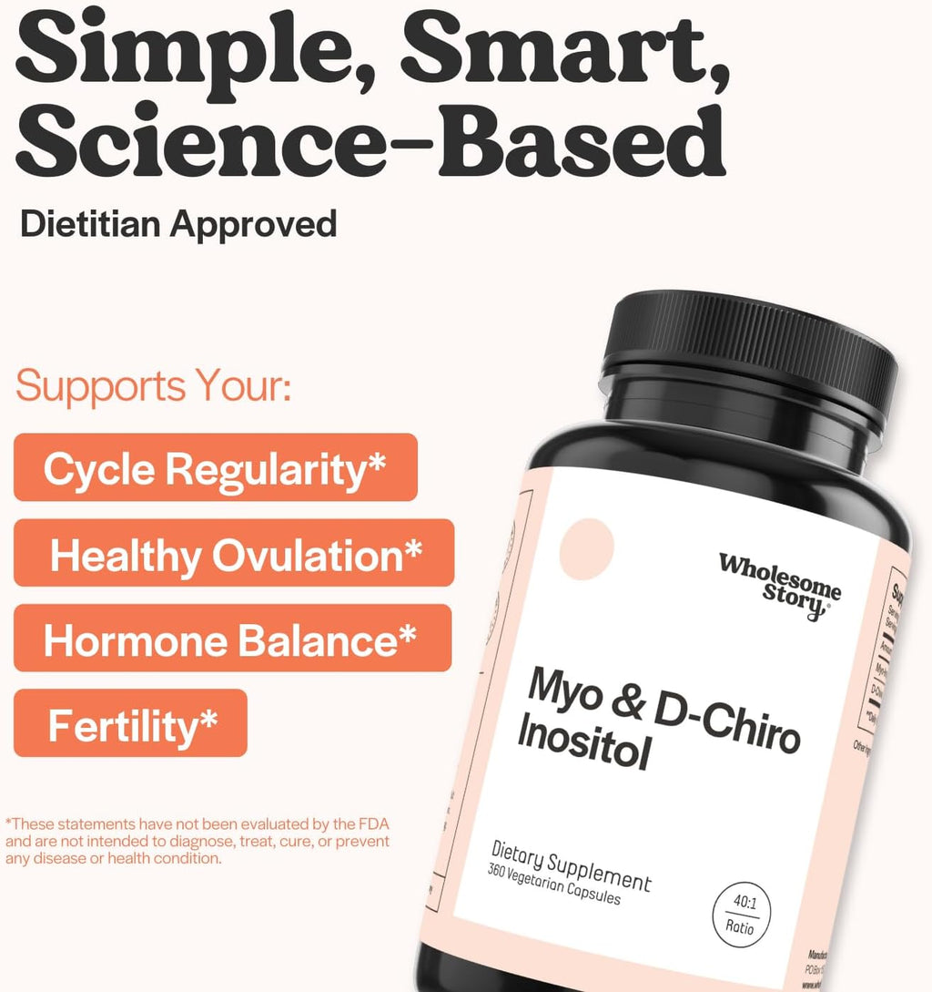 Wholesome Story Myo-Inositol y D-Chiro Inositol (Proporción 40:1), 90 Cápsulas