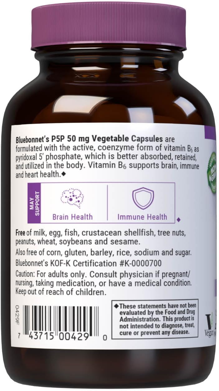 Bluebonnet Nutrition CellularActive P-5-P 50 mg, 90 Cápsulas Vegetales