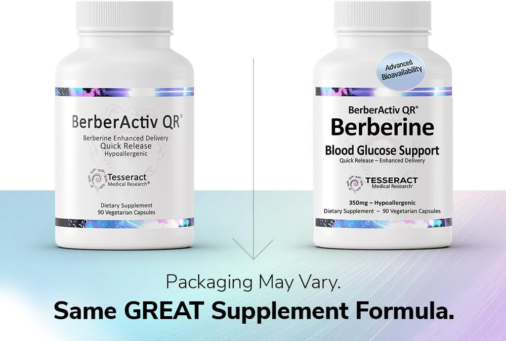 Tesseract Medical Research BerberActiv-QR Berberina 350mg, 90 Cápsulas Vegetarianas