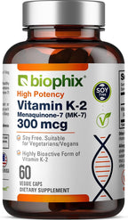 biophix Vitamina K2 MK-7 300mcg, 60 Cápsulas Veganas