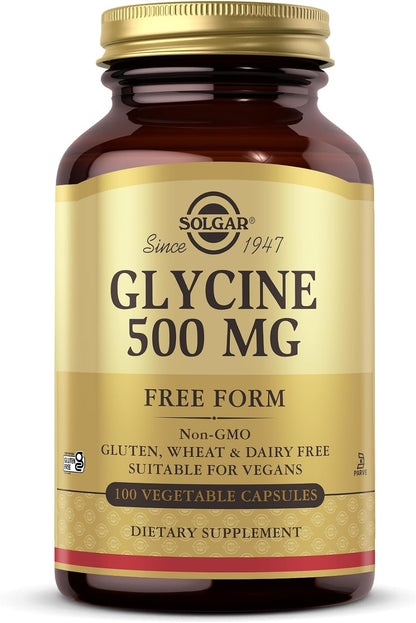 Solgar Glicina 500 mg - 100 Cápsulas Vegetales - Sin Gluten, Vegano, Kosher – Image 1