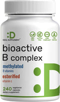 Complejo B Bioactivo con Vitaminas Metiladas y Vitamina C - 240 Cápsulas Veganas