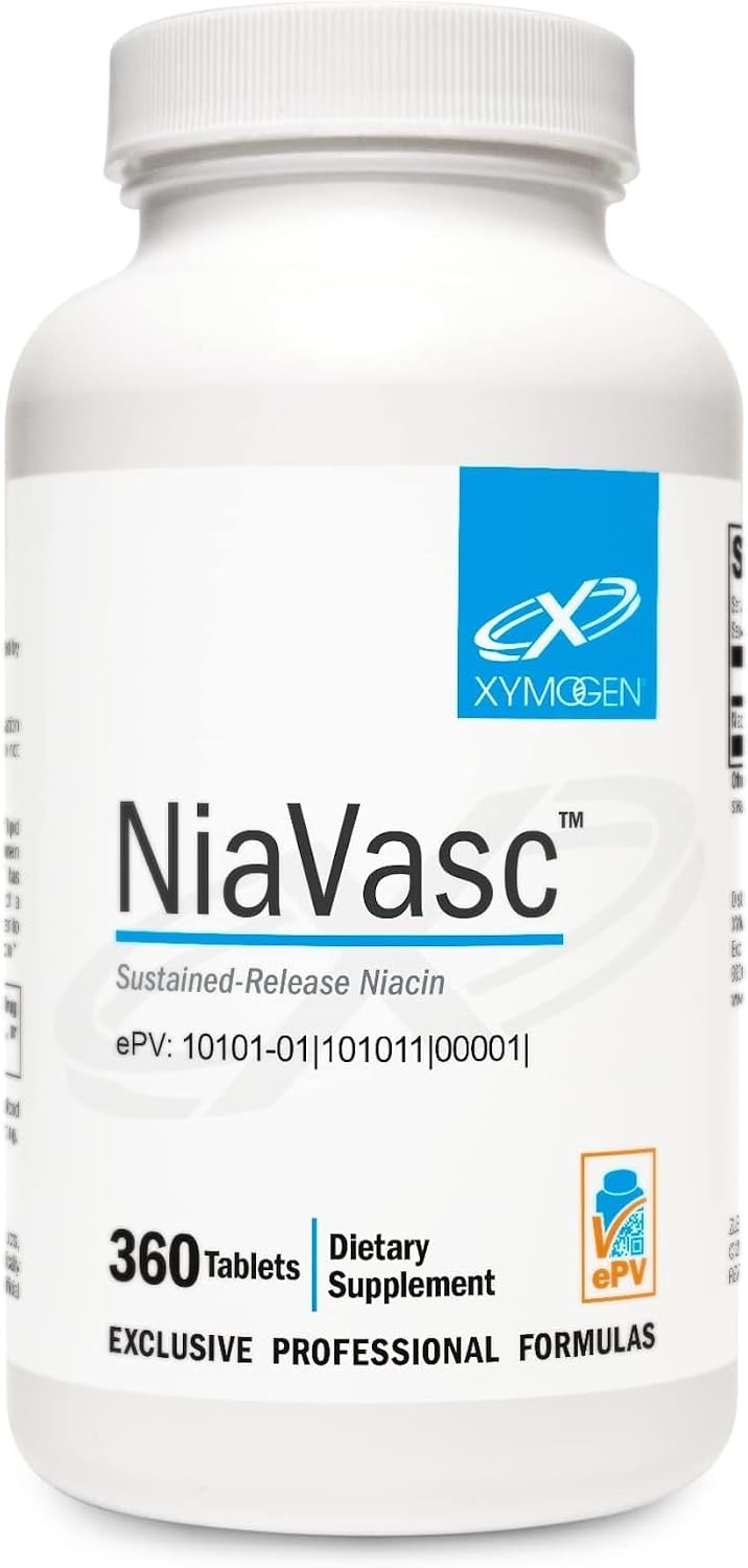 XYMOGEN NiaVasc - Niacina 500 mg de Liberación Sostenida - 360 Cápsulas