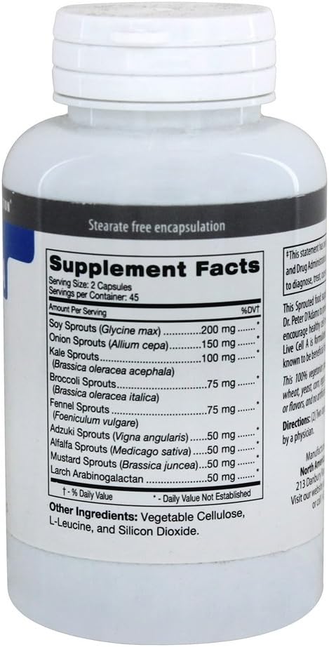 D'Adamo Personalized Nutrition - Live Cell A, 90 cápsulas