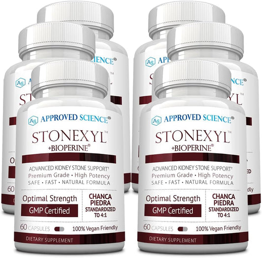 Approved Science Stonexyl - Apoyo Herbal para la Salud Renal - 360 Cápsulas - Chanca Piedra - Alta Absorción - Vegano