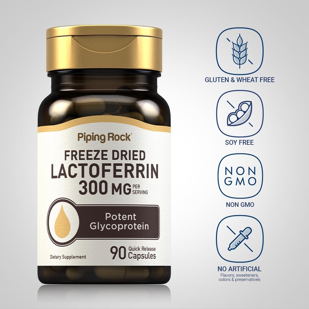 Piping Rock Lactoferrina 300mg | 90 Cápsulas | Liofilizada