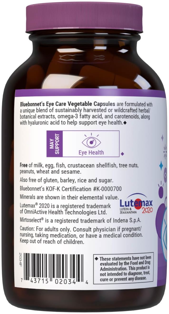 Bluebonnet Nutrition Targeted Choice Eye Care - 90 Cápsulas Vegetales - Protección Macular y Salud Ocular