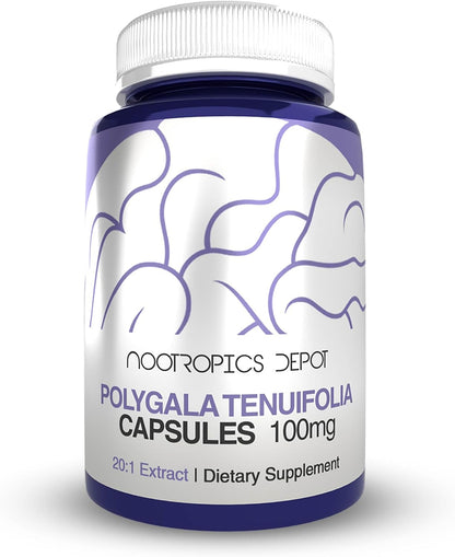 Nootropics Depot Polygala tenuifolia Cápsulas | 100mg | 90 Cápsulas | Extracto 20:1 | Yuan Zhi – Image 1