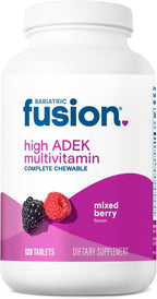 Bariatric Fusion Chewable Multivitamin with High Doses of Vitamins ADEK, Iron, and Calcium - Mixed Berry Flavor - 120 Tablets (1 Month Supply)