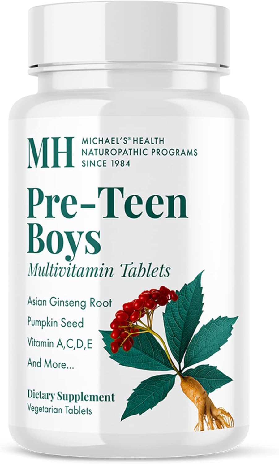 Michael's Health Multivitamínico Diario para Chicos Pre-Adolescentes - 60 Comprimidos Vegetarianos - Con Mezcla Herbolaria Masculina - Kosher