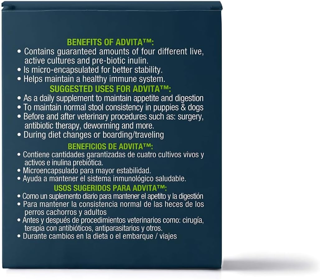Vet One Advita Probiotic Nutritional Supplement for Dogs (3 Cajas, 90 Sobres)
