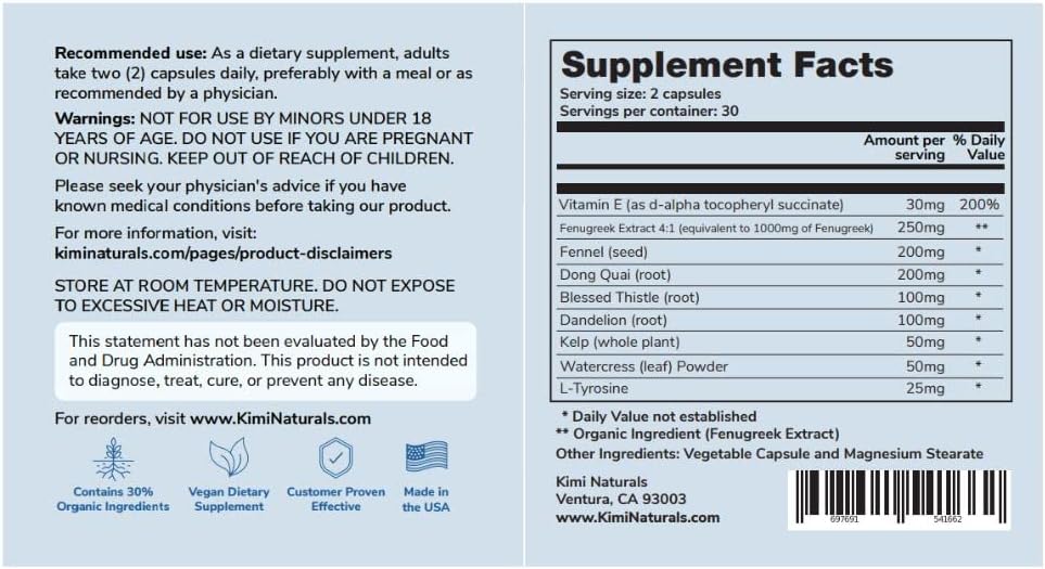 Kimi Naturals Butt Enhancement Capsules - 60 Capsules