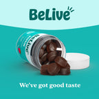 BeLive Biotin Gummies con Multivitaminas, Folato, Inositol – Vegano, con Pectina – Sabor Fresa