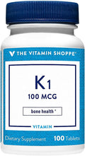 The Vitamin Shoppe Vitamina K1 100 mcg – Suplemento diario – 100 comprimidos