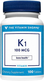 The Vitamin Shoppe Vitamina K1 100 mcg – Suplemento diario – 100 comprimidos