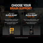 ONNIT Alpha Brain Black Label Cápsulas, Suplemento Cognitivo con Citicolina, Melena de León y Luteína, 80 Unidades