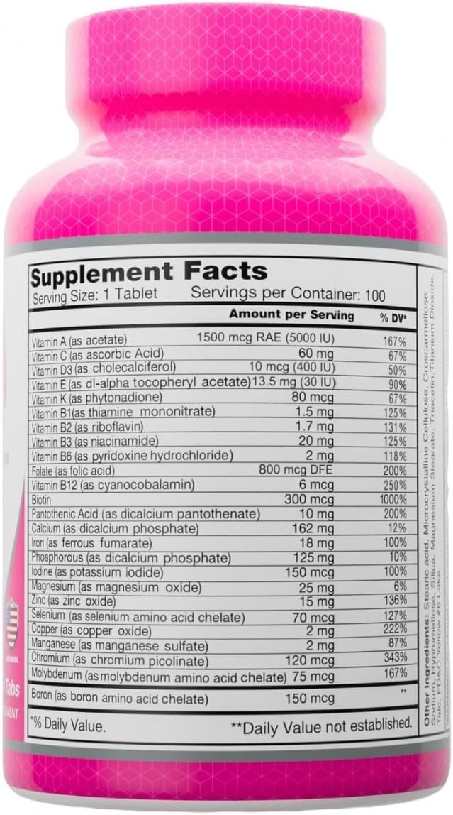 ALFA VITAMINS Multi Women - Complemento Multivitamínico para Mujeres con Aminoácidos y Antioxidantes - 100 Comprimidos (2 Paquetes)
