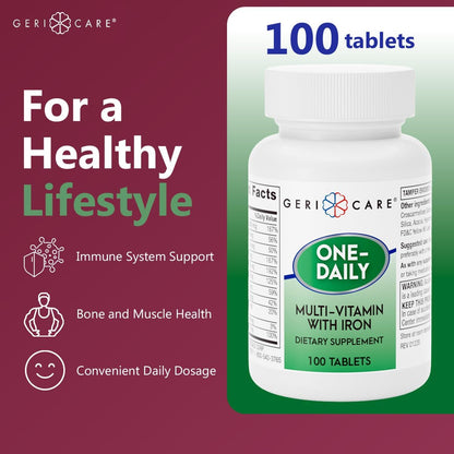 GeriCare One-Daily Multivitamínico con – Apoyo al sistema inmunitario: La combinación de vitaminas y minerales en – Image 2