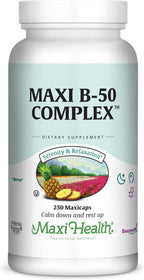 Maxi Health Stress Relief Vitamin B Complex – Complejo B con Inositol y Colina, 250 comprimidos