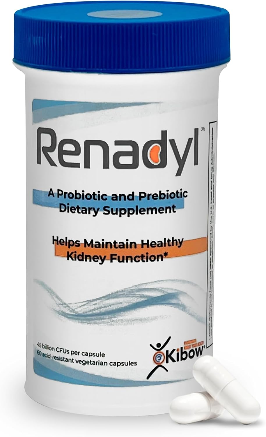 Renadyl Probiótico Renal | Apoyo para Urea, Creatinina y Ácido Úrico | 45 mil millones UFC | 60 Cápsulas