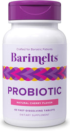 BariMelts Probiotic, 5 Billion CFU - 60 Rapid Dissolve Tablets (2-Month Supply) - Sugar-Free Probiotic for Women, Supports Gut Health after Bariatric Surgery, Natural Cherry Flavor