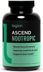 LEGION Athletics Ascend Nootrópico - Suplemento Natural para la Memoria y Concentración, 30 Cápsulas