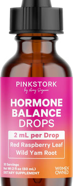 Pink Stork Gotas de Equilibrio Hormonal para Mujeres - 60ml, 30 Dosis - Complemento Líquido Vegano