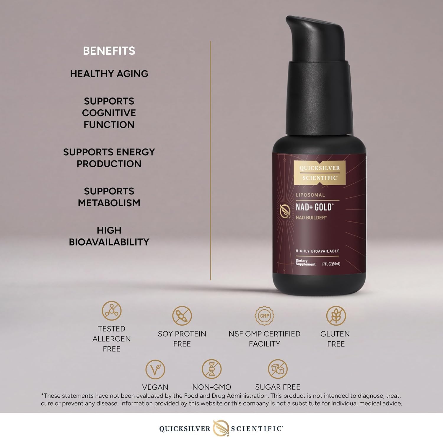 Quicksilver Scientific NAD+ Gold+ 50 ml
