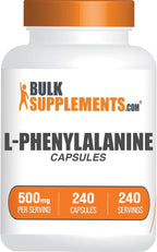 L-Fenilalanina 500 mg, 240 Cápsulas - BulkSupplements