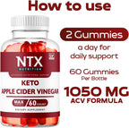 NTX Nutrition Keto Gummies - 180 Gominolas con Vinagre de Manzana (Pack de 3)