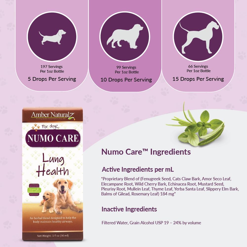 Numo Care Apoyo Respiratorio para Perros - Fórmula Herbal, 30 ml