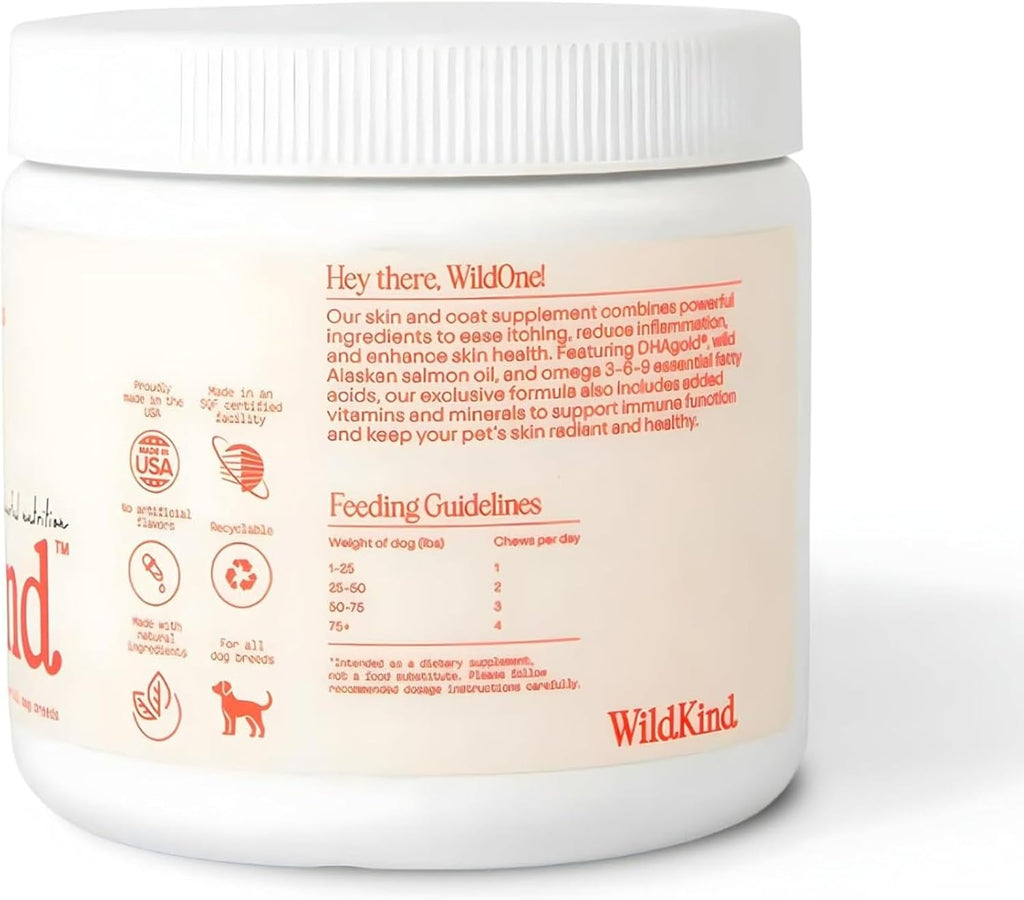 Wildkind Masticables para Alergias Caninas – Aceite de Salmón de Alaska, 120 uds.