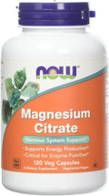 Now Foods Magnesio Citrato, 2 Pack de 120 Cápsulas