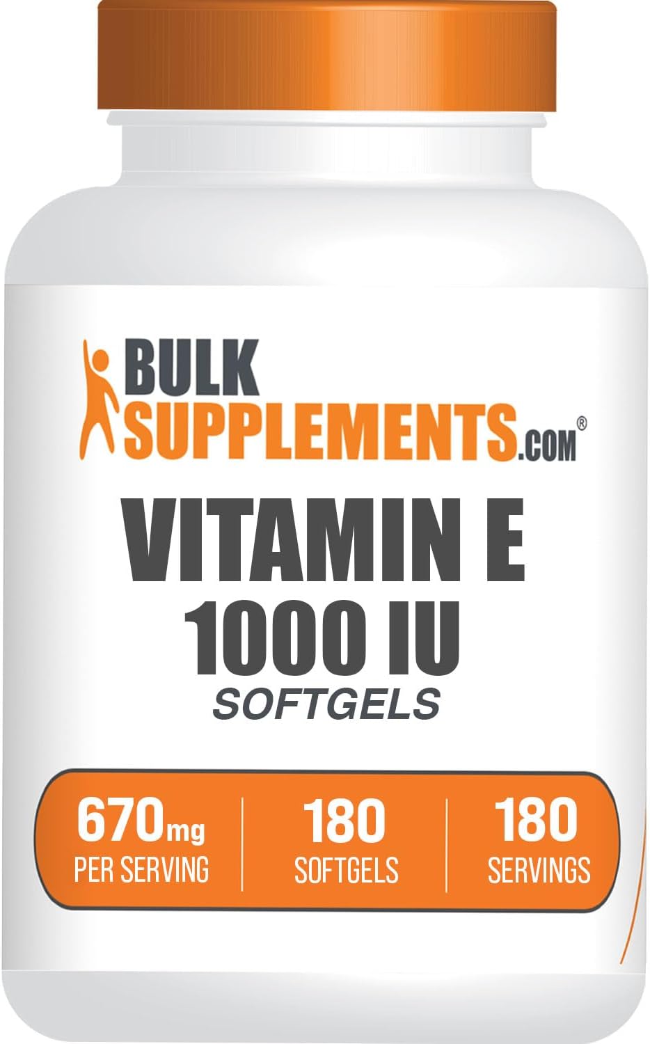 Vitamina E 1000 UI, 180 Cápsulas Blandas - BulkSupplements