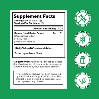 Vitapia Nopal en Polvo Orgánico - 100g – 100% orgánico: Cultivado sin pesticidas ni fertilizantes sintéticos. – Image 7