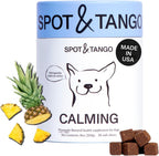 Probioticos para perros - Spot & Tango - Calabaza, Curcuma, Raiz de Achicoria, Pimienta Negra, Mezcla de 9 Cepas - 56 Masticables