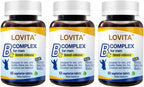 LOVITA Timed-Release B Complex for Men – 10 Vitamin Bs, Vegetarian Tablets (60 Count)
