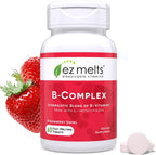 EZ Melts Complejo B Disoluble - Vitaminas B con Metilcobalamina y Metilfolato - Sabor Fresa - 60 Comprimidos