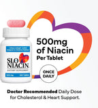 Kinara Slo Niacin 500 mg Sin Enrojecimiento - 100 Cápsulas por Envase, Paquete de 6