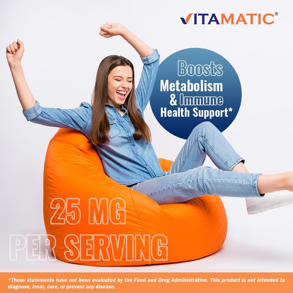 Vitamatic Vitamina B6 (Clorhidrato de Piridoxina), 25 mg, 250 Comprimidos Vegetarianos