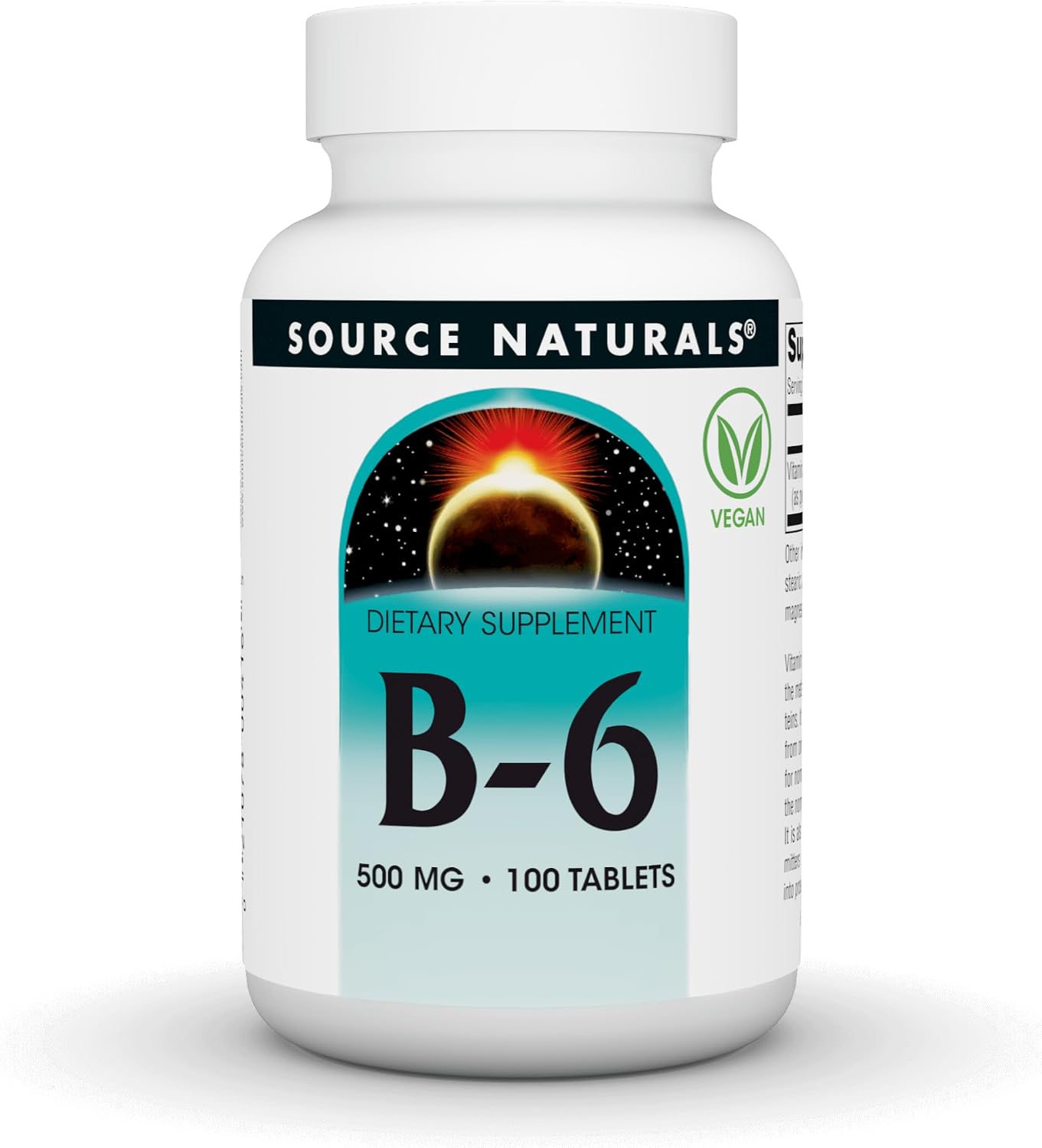 Source Naturals Vitamin B6 500 mg, 100 Tablets