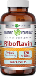 Amazing Formulas Riboflavina (Vitamina B2) 100 mg, 120 Cápsulas