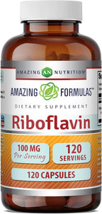 Amazing Formulas Riboflavina (Vitamina B2) 100 mg, 120 Cápsulas