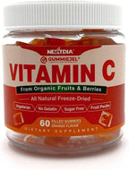 Organic Vitamin C Gummies 120mg for Adults, Sugar Free, 2 Pack