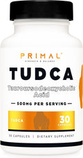 Primal TUDCA 500 mg - 30 Cápsulas - Suplemento de Ácido Taurodesoxicólico - Sin Gluten, No Transgénico
