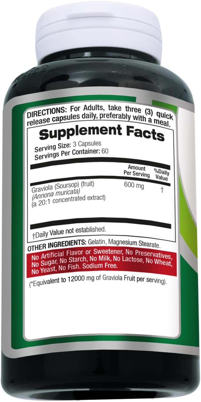 FITO MEDIC'S Lab | Soursop Supplement | Graviola | 180 Cápsulas