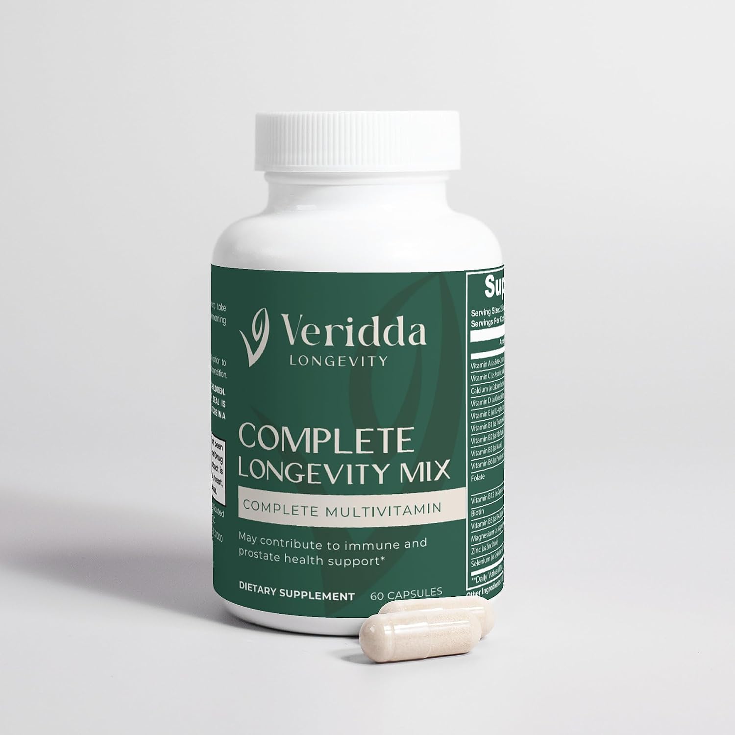 Complete Longevity Mix - Multivitamínico con Complejo B, Antioxidantes Naturales, Equinácea, Espirulina, Luteína, Licopeno - 60 Cápsulas